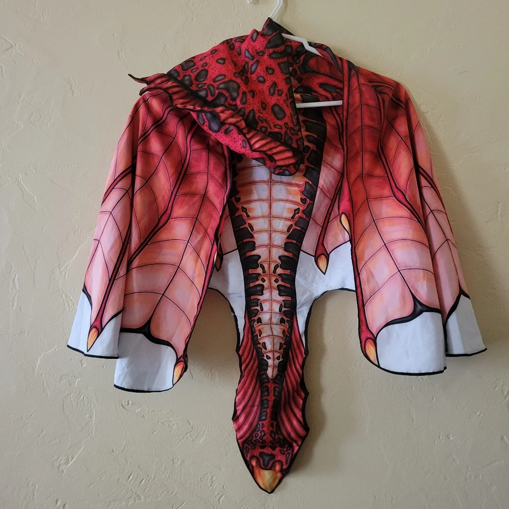 Youth Red and Black Winged Costume Cape - Picture 1 of 7